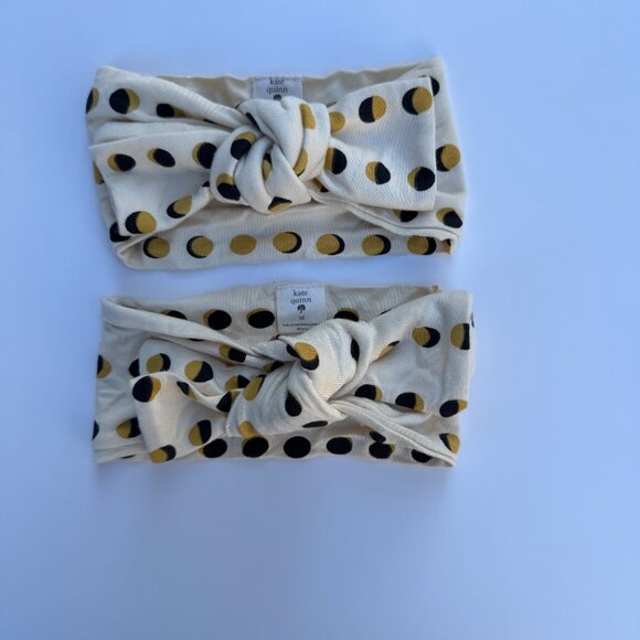 Kate Quinn Head Bow Twin Set | 2-Pack | Cream + Mustard Moon Phases | 6–12M (M) - Picture 5 of 5